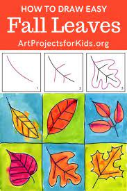 How To Draw Leaves Art Projects For Kids Kids Art Projects Elementary Art Projects Fall Leaf Art Projects
