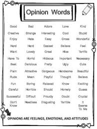 Opinion Words Opinion Writing Opinion Words Persuasive Writing