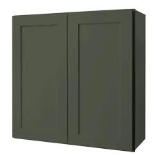 Hampton Bay Avondale 24 in. W x 24 in. D x 30 in. H Ready to Assemble  Plywood Shaker Diagonal Corner Kitchen Cabinet in Fern Green WDC2430-GN