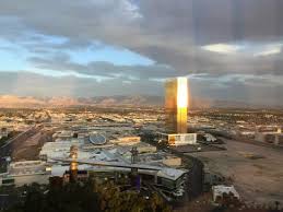 Trump tower is emblazoned on the front in bold gold block letters. 5 30am View As Trump Tower Glows Gold Picture Of Wynn Las Vegas Tripadvisor