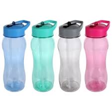 Bulk Hourglass Shaped Plastic Water Bottles With Flip Up Straws 25 Oz Dollar Tree