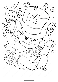 On our calendar it is january 1st. Free Printable New Year Baby Pdf Coloring Page New Year Coloring Pages Baby Coloring Pages Coloring Pages