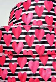 Black And White Striped Grosgrain Ribbon Grosgrain Ribbon Black And White Stripes With Hot Pink Heart Print 7 8 Wide 10 Yards Diy Hair Bows And Fun C In 2020 Diy Hair Bows Grosgrain Ribbon Pink Heart
