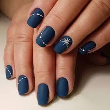 Two of the nails feature glitter stripes and pearls while the other nail has. Blue Acrylic Nails On Dark Skin On Stylevore