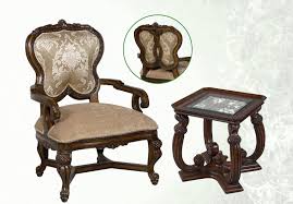 Showing results for accent chair and table set. Benetti S Luna Luxury Beige Accent Chair End Table Set 2pcs Brown Finish Wood Trim Benetti 039 S Luna Set 2