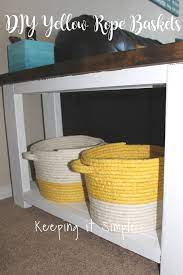 This is a pretty simple diy. Diy No Sew Yellow Rope Baskets Keeping It Simple