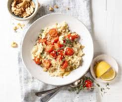 Walnuss Risotto Mit Gebackenen Tomaten Rezept Risotto Hauptspeise Lebensmittel Essen