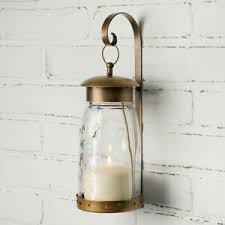Shop from the world's largest selection and best deals for sconce wall mounted candle & tea light holders. Mason Jar New Wall Candle Wall Sconce In Antiqued Brass Ebay