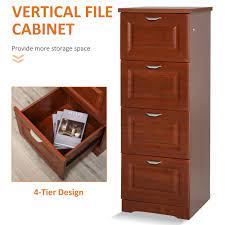 File in style with our mission style quarter sawn white oak 2 drawer file cabinet with lock and key solid quarter sawn white oak both drawers lock. Filing Cabinets Homcom 4 Drawer Vertical File Cabinets Enclosed Storage Cabinet With File Business Industrial