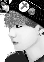 Minbby bts yoongi icon cute aesthetic suga min yoongi min . Bts Suga Attempted Ensla Illustrations Art Street