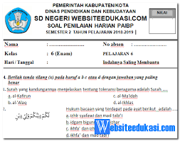 Kunci jawaban soal agama kelas 6. Soal Ph Uh Pai Kelas 6 Semester 2 K13 Revisi 2018 Websiteedukasi Com
