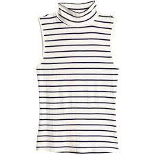Black And White Striped Turtleneck Top H M Sleeveless Polo Neck Top 12 Liked On Polyvore Featuring Tops Sleeveless Sleeveless Tops Str Sleeveless Turtleneck Top Fashion Sleeveless Turtleneck