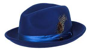 Wool Felt Gangster Fedora Hat With Satin Hat Band By Bruno Capelo Mens Dress Hats Hats For Men Casual Wear For Men