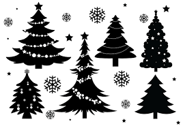 Christmas Tree Silhouette Vectors Christmas Tree Silhouette Silhouette Christmas Ornaments Silhouette Christmas