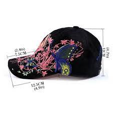 Akizon Baseball Cap For Women With Butterflies And Flowers Embroidery Adjustable Ebay