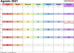 Calendario agosto 2021 para imprimir pdf. Calendario Agosto 2021 Calendarpedia