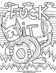 Printable animal coloring pages for adults. F Ck It Free Page Sample Swearing Cats Coloring Book Superhero Coloring Pages Cat Coloring Book Coloring Books