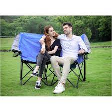 Gci outdoor big comfort stadium chair with armrests. Ozark Trail Two Person Conversation Steel Outdoor Camping Quad Chair Love Seat Walmart Com Walmart Com