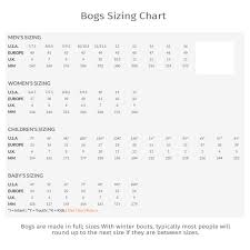 bogs kids size chart kids