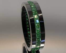 Man Wedding Band Man Emerald Ring Man Wedding Ring Emerald Wedding Band Black Gold Wedding Band Eternity Ring Men Emerald Ring Man Mens Emerald Rings Mens Wedding Rings Emerald Wedding Rings