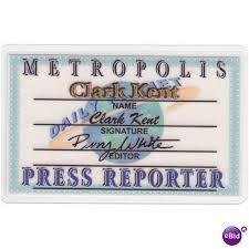 But the proof was rejected. Clark Kent Press Pass License Superman Daily Planet Id On Ebid Canada 64107325