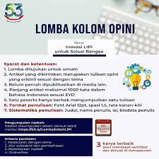 We did not find results for: Update Lomba Sahabatlipi Yang Hobi Menulis Yuk Berpartisipasi Dalam Lomba Kolom Opini Hut Lipi Ke 53 Tema Inovasi Lipi Untuk Solusi Bangsa Syarat Dan Ketentuan Lomba 1 Lomba Ditujukan Untuk Umum
