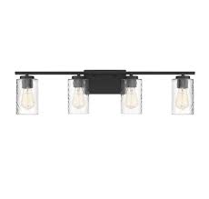 Try swapping out your bathroom lighting! Trade Winds Raymond 4 Light Bathroom Vanity Light In Matte Black Lightsonline Com