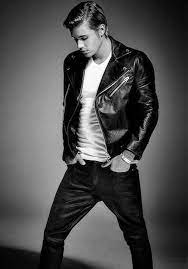 Black And White Men In Leather Photo Leather Jacket Leather Jacket Men Celebrities Leather Jacket