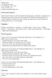 Especially, if you really have nothing to put in the experience section. High School Football Coach Resume Example Myperfectresume
