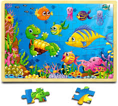 Experts say that challenging puzzles activate new parts of your brain to help you solve them. Buy Puzzles For Kids Ages 4 8 Saocool 48 Piece Wooden Ocean Toddler Jigsaw Puzzles Toys For Boys And Girls Online In Usa B08r1bypgv