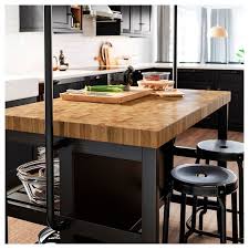 Vadholma Kitchen Island Black Oak Width 49 5 8 Ikea In 2020 Freestanding Kitchen Island Ikea Kitchen Island Kitchen Design