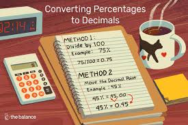 how to convert percentages to decimals