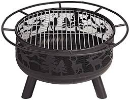 You can easily assemble this fire table without much hassle. John Timberland Yukon Rustic Black Fire Pit Round 30 Animal Cut Steel Wood Burning With Spark Screen And Fire Poker For Outside Backyard Patio Camping Deck Pricepulse