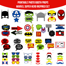 Free Printable 40th Birthday Photo Booth Props Instant Download Marvel Super Hero Inspired Printable Photo Booth Prop Set Amanda Keyt Diy Photo Photobooth Props Printable Superhero Photo Booth Photo Booth