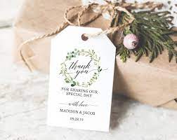 Greenery Wedding Thank You Tag Template Wedding Favor Tags Etsy Wedding Gift Favors Wedding Favor Tags Wedding Thank You