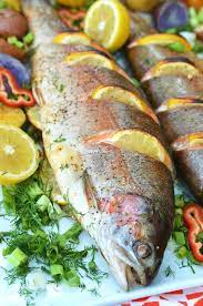 Whole Baked Trout Recipe Baked Trout Trout Recipes Whole Trout Recipes