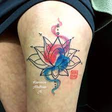 Korean Flag With Henna Lotus