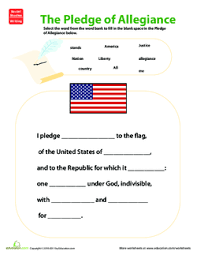 I pledge allegiance to the bible handwriting page (manuscript): Pledging Allegiance To The Flag Lesson Plan Education Com