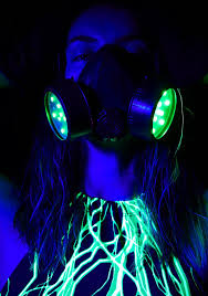 Digital Demon Light Up Gas Mask Gas Mask Light Up Clothes Green Led