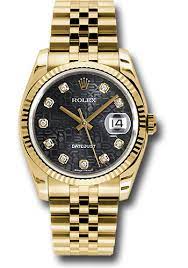 Rolex datejust gold diamond dial. Rolex Datejust 36 Yellow Gold Fluted Bezel Jubilee Watches
