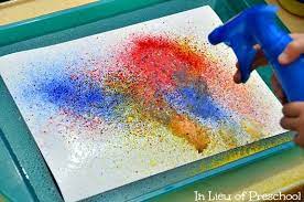 Spray Paint From A Water Bottle Preschool Painting Preschool Art Activities Preschool Art Projects