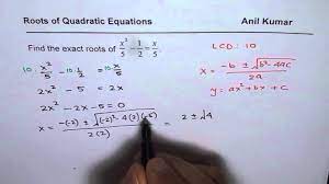 How do you find roots of an equation. Find Exact Roots Of Quadratic Equation In Fractions Youtube