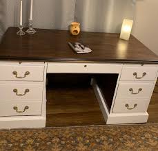 Excited To Share The Latest Addition To My Etsy Shop Executive Desk Farmhouse Desk White Farmhouse Desk R Refurbished Desk Farmhouse Desk Wood Desk Top