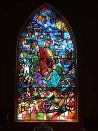 Most churches' stained glass windows are dedicated to depictions of biblical scenes intended to support the faith of their congregants. Catholic Stained Glass Windows