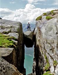 At 1,084 metres, kjeragbolten is the highest peak along the lysefjord. Kjerag Norwegen 2002 Theglobetrotter