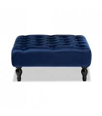 Try a chic tufted version paired with a tray to stand in for a formal coffee table. Deep Blue Velvet Tufted Square Coffee Table Ottoman