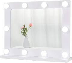 Find deals on products on amazon Amazon Com Waneway Hollywood Vanity Mirror With Lights Lighted Makeup Mirror With 10 Dimmable Led Bulbs Large Make Up Mirror For Bedroom Or Dressing Room Tabletop Or Wall Mount Slim Wooden Frame