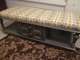 Another 70s Coffee Table Upcycled Into A Fun Mustard Yellow And Charcoal Grey Storage Bench Unique Furniture Pieces Expensive Furniture Cheap Furniture Stores