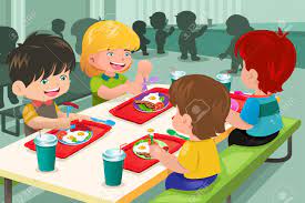 小学生のカフェテリアで昼食を食べるのベクトル イラストのイラスト素材・ベクター Image 25440360