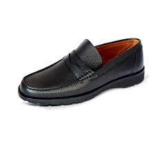 A Testoni Pebble Grain Loafers Black Mensdesignershoe Com